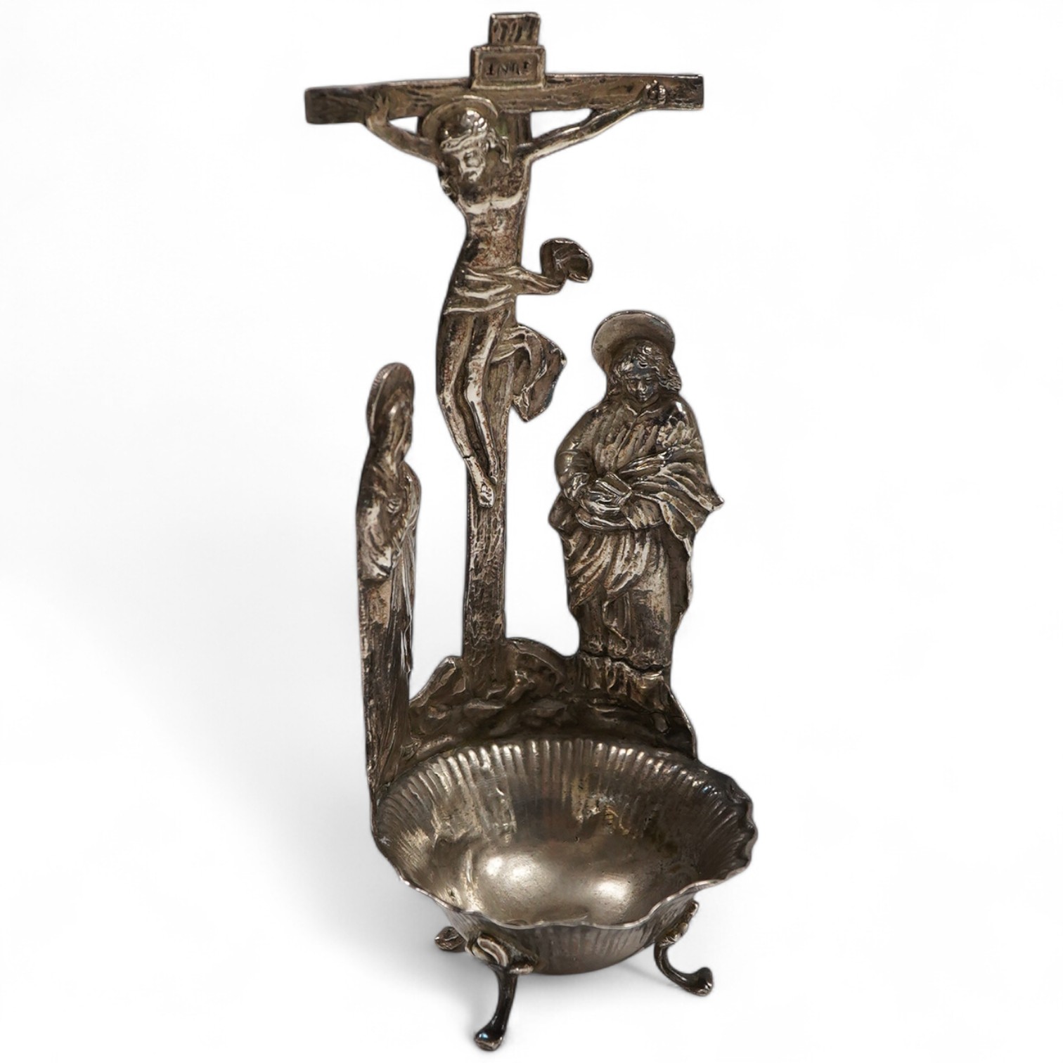 A late 19th century continental silver stoup, import marks for Berthold Muller, London, 1897, height 16.2cm, 106 grams.